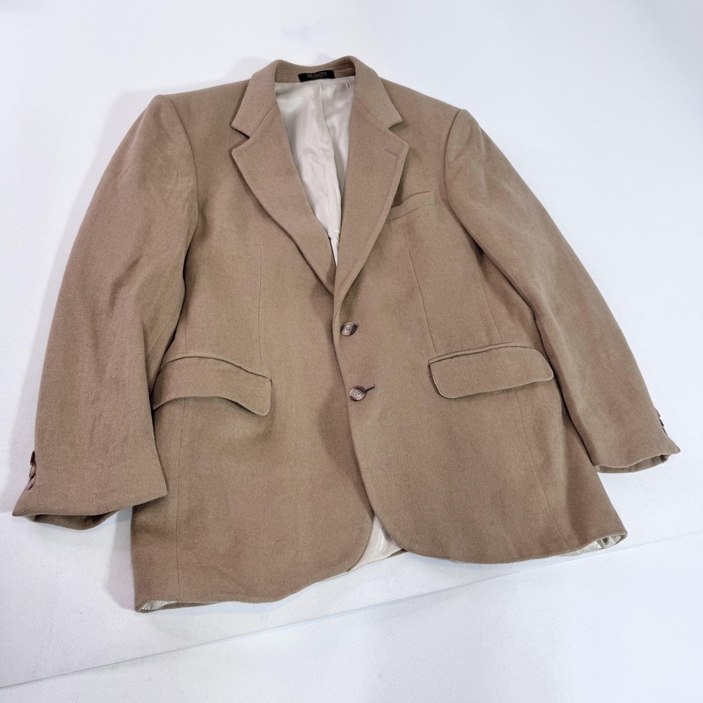 Ron Chereskin Blazer Mens 40R‎ Beige Camel Hair Wool Blend 2 Button Sport Coat